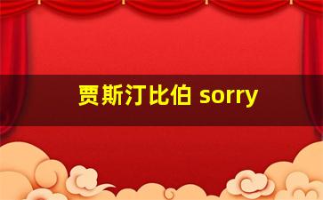 贾斯汀比伯 sorry